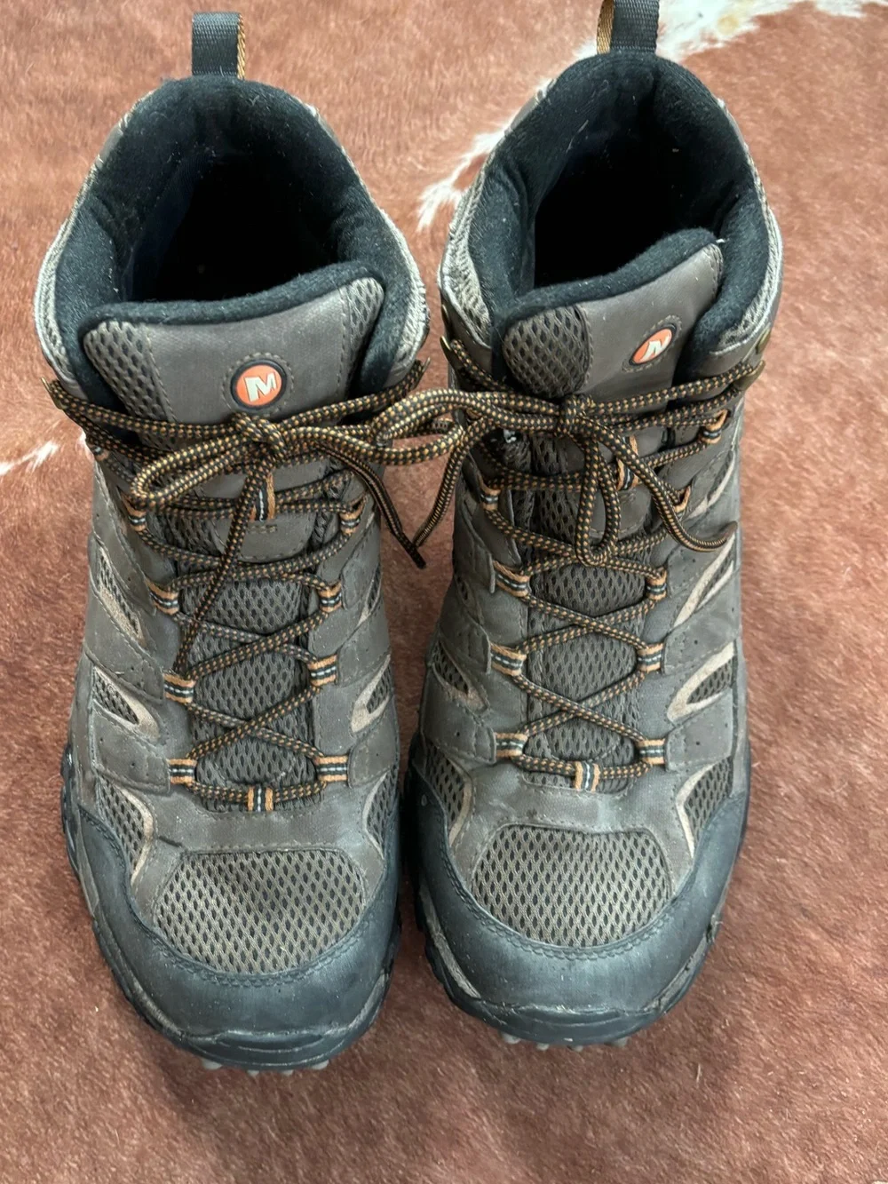 Merrell  Men's Moab 2 Mid Waterproof size 14 brown and orange